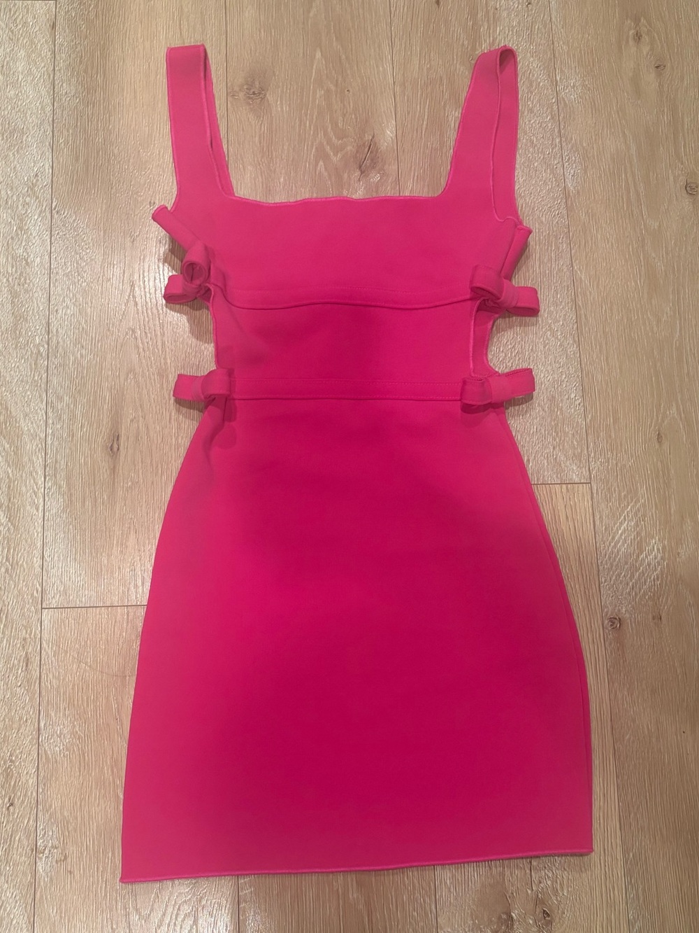 Zara Bright Fuchsia Cutout Bodycon Dress